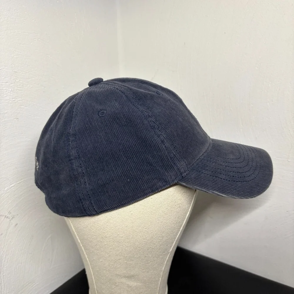 Brandy Melville Navy Blue Corduroy Baseball Cap OSFM Strapback Hat‎ Casual Y2K